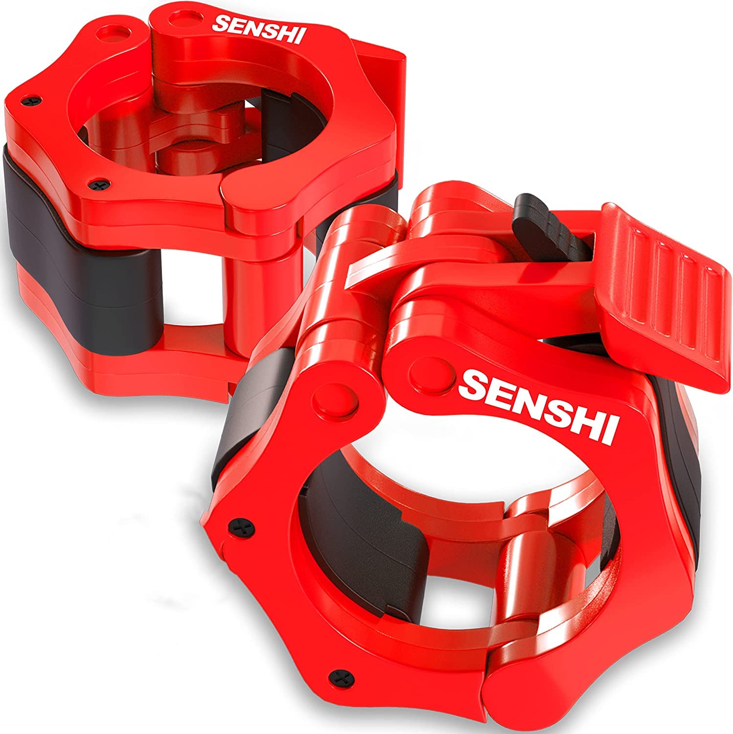 Senshi Japan Olympic Bar Collars Quick & Easy Barbell & Dumbbell Collars, Portable & Travel Friendly Clamps, Heavy Duty Performance Clips