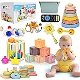 Majabike Baby Toys 6 to12 Months 7 in1 and 9 in-1 Montessori Teething Trendy Toys Sorting Sensory Educational Learning Gift for Toddlers Aged 1-3 (9in1)