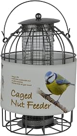 Green Jem Dome Caged Peanut Wild Bird Feeder Squirrel Proof Hammertone view 5