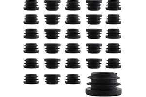 bociloy 30Pcs 22mm(7/8Inch) Round Plastic Plug, Pipe Tubing End Cap, Black Furniture Finishing Sliders, Plastic Glide Protection for Round Metal Tube and Furniture