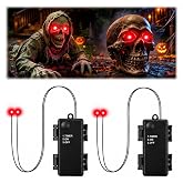 Halloween LED Glowing Eyes for Skeletons, 2Pcs Red Light Up Eyes Lights | LED Light Up Skeleton Eyes, 6H Timer, Waterproof Halloween Decorations Outdoor for Masks,Pumpkins,DIY and Horror Props