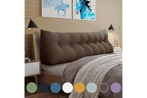 WOWMAX Headboard Wedge Pillow King Triangular Headboard Pillow Bed Wedge Pillow for Headboard Wedge Pillow Headboard for Daybed Bunk Bed Large Bolster Pillow for Bed with Removable Cover, Coffee