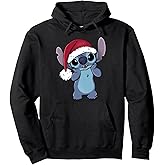 Disney Lilo & Stitch Christmas Santa Hat Stitch Portrait Pullover Hoodie