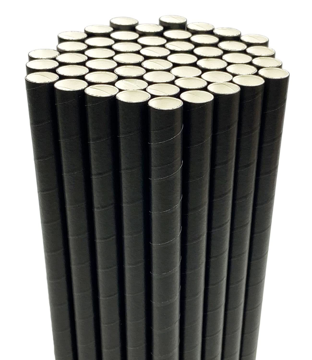 Bubble Tea Straws Milkshakes Smoothie Jumbo Slushie Drinking Paper Straws Disposable Extra Wide 12mm Thick Straw for Shower Art Celebration Festival Party Supplies, Black 50 Pack