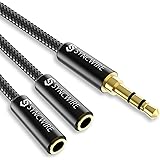 Syncwire Headphone Splitter, Nylon-Braided 3.5mm Extension Cable Audio Stereo Y Splitter (Hi-Fi Sound), 3.5mm Male To 2 Ports