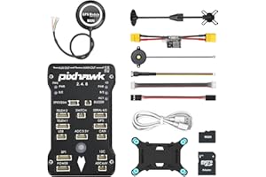 HAWK'S WORK Pixhawk PX4 Flight Controller, Pixhawk 2.4.8 Open Source Flight Control 32 Bit, Board + Power Module + Safety Switch + Buzzer + SD Card + Shock Absorber + GPS + Bracket