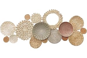 ChumDecor Boho Wall Basket Decor, Wall Hanging Decor, Decorative Baskets for Home Decor, Boho Basket Wall Decor Set, Hanging Basket Wall, Woven Basket Set 16