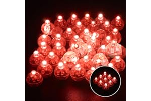 ANTDECOUS 100 PCS (Red) Balloon Lights with Long Standby Time, Mini Ball Lights, Round LED Lamp for Paper Lantern Balloon Party Wedding Birthday Celebration Festival Halloween Christmas Decoration