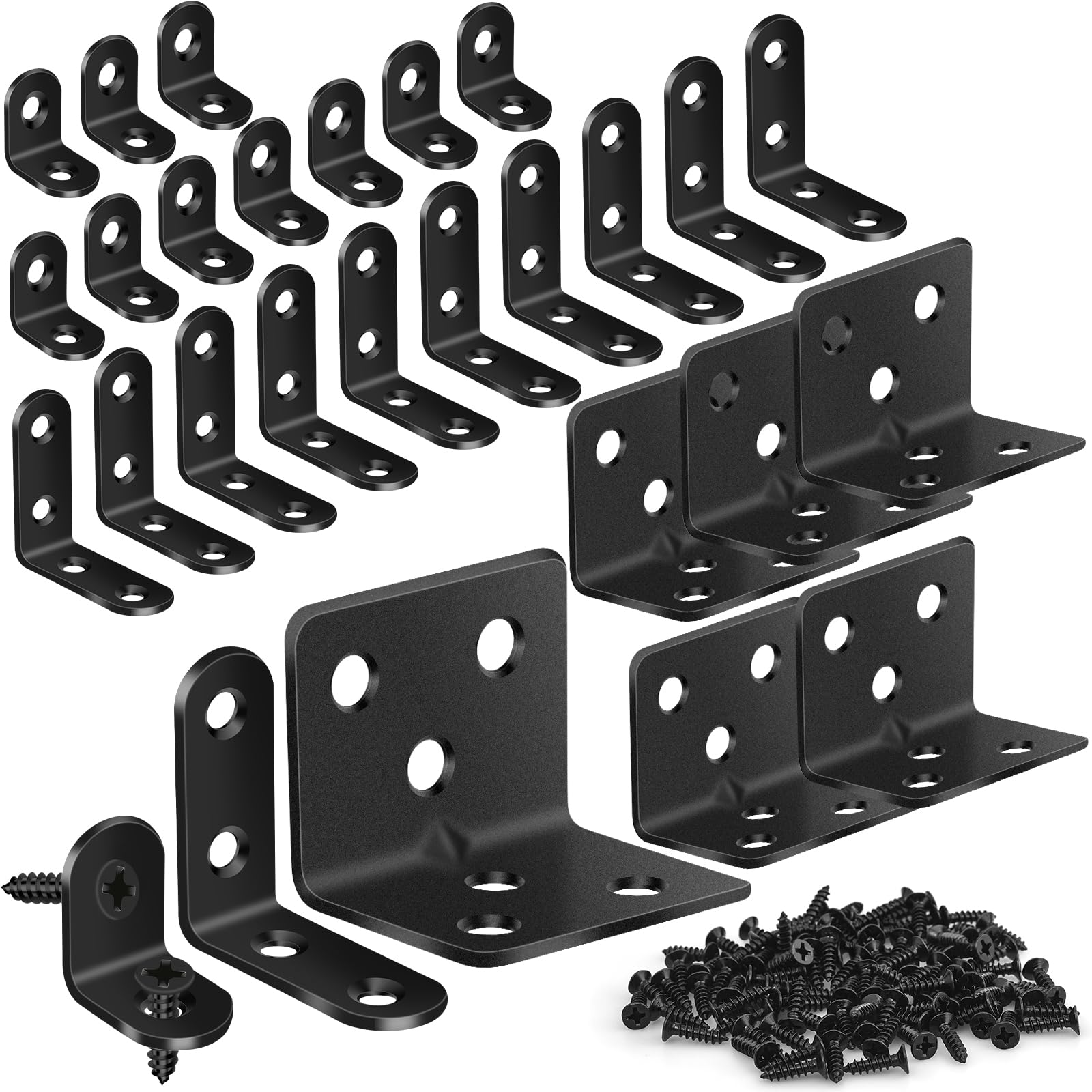 25PCS L Brackets with 3 Sizes