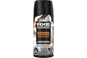 AXE Fine Fragrance Collection Premium Body Spray for Men, Black Vanilla deodorant with 72H odour protection and freshness, in