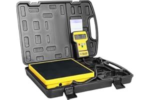 YELLOW JACKET Refrigerant Scale 110 LBS HVAC Freon Scale High Precision Electronic Refrigerant Charging Weight Scale with Portable Case for Recovery Tanks