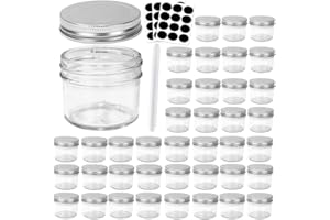 4 oz Clear Glass Jars with Lids (Silver),Betrome 100ml Mason Jars Round Canning Jars Small Spice Jars for Herb,Jelly,Jams Cle