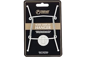 TRIPAR 5-7.5-Inch White Wire Vinyl Plate Hangers for The Wall, Decorative Dish Holder for Mounting, Display Plates, Bowls, Di