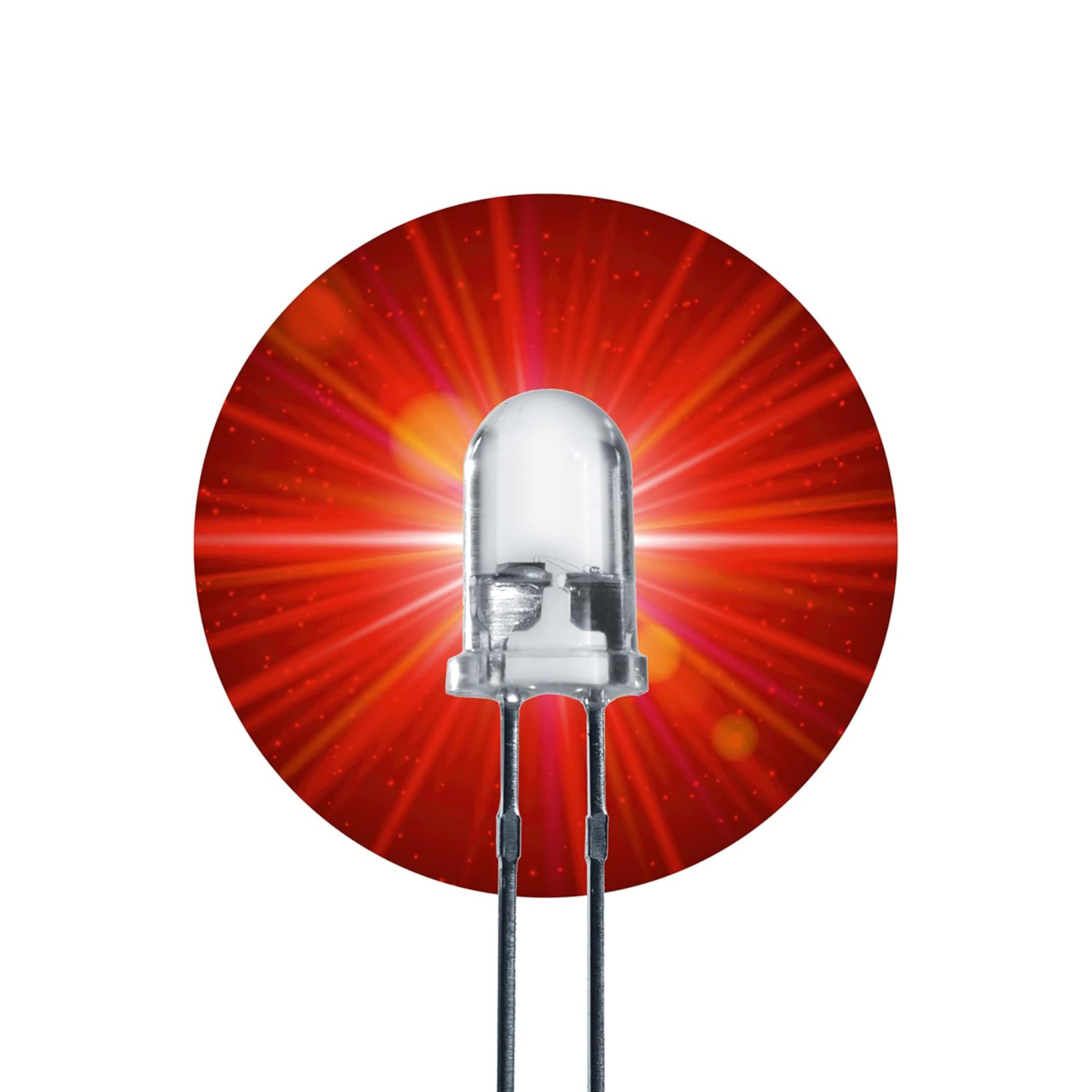 Lumetheus LEDs 5 mm Colour red Extra Super Bright 40.000 mcd 50 pieces 2-3 Volts 2 Pin Light Emitting LED Diode