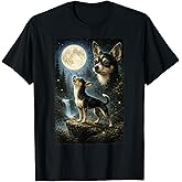 Funny Chihuahua Art Design Chihuahua Howling at The Moon T-Shirt