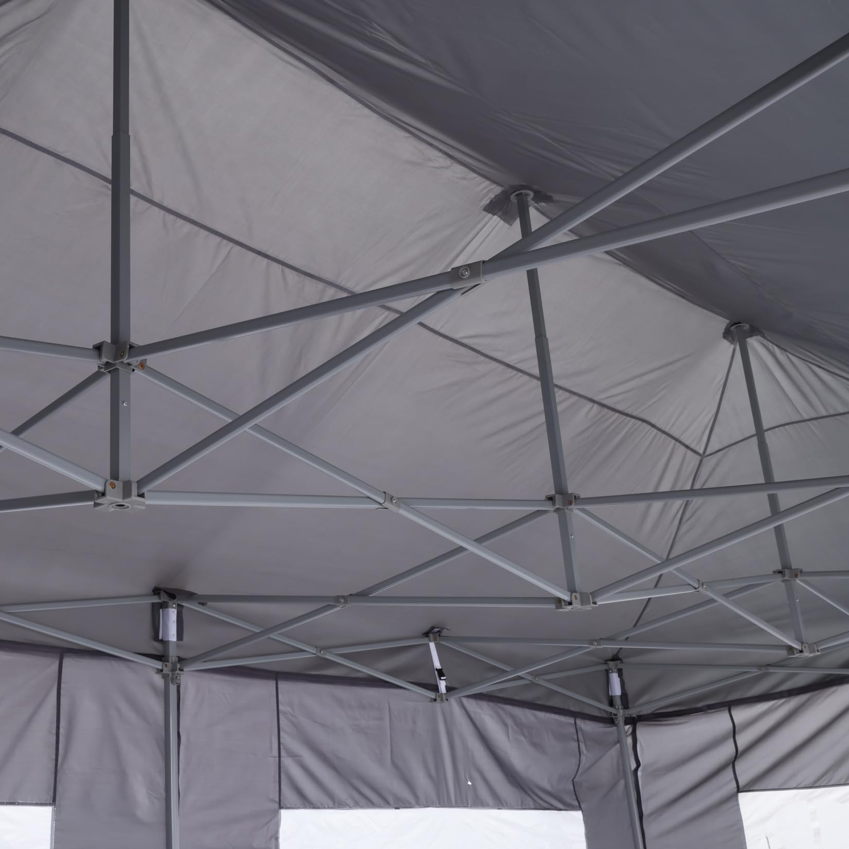 COBIZI Faltpavillon 3x6 Wasserdicht Stabil Winterfest mit Seitenwand,Pop Up Pavillon Partyzelt,Sonnenschutz Gartenpavillon,Pavillon Faltbar mit Tasche mit Rollen(3 mal 6m Weiss) 9