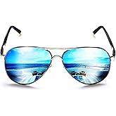 ROCKNIGHT Polarized Aviator Sunglasses for Men Women Metal Flat Top Sunglasses lightweight Driving UV400 Outdoor 58mm