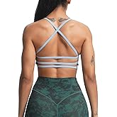 Aoxjox Women's Workout Sports Bras Fitness Amor Low Impact Bra Yoga Crop Tank