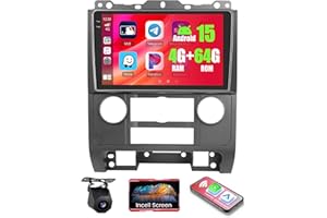 4+64GB Android 15 Car Radio for Ford Escape/Mazda Tribute 2007-2012 Wireless Carplay Android Auto, Realdio 9" in-Cell Touch S