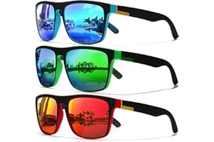 SEKKAF Polarized Sunglasses for Men Women Driving Sports Hiking Sun Glasses Classic Square Frame UV400 Protection