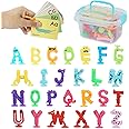 Alphabet Letters Learning Suction Toys: ABC Silicone Baby Bath Toys, Bathtub/Windows/Car/Travel Toys for Toddlers 1-3, Preschool Educational Montessori Sensory Toys for 1/2/3 Year Old
