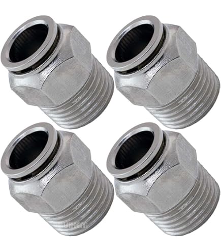 Raccordo Rapido Pneumatico 15 Connettori Pneumatici Gomito Maschio 1/4" OD (6mm) A 1/8" NPT, Push-in, Per Tubi Aria - Marca Paka Piega Tubi Idraulica