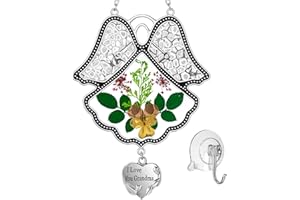 KY&BOSAM Gifts for Nana Suncatchers Angel I Love You Grandma Sun Catcher Stain Glass Hangings for Windows Glass & Metal Maker for Garden Christmas Tree Wedding Party Patio Backyard Home Decoration