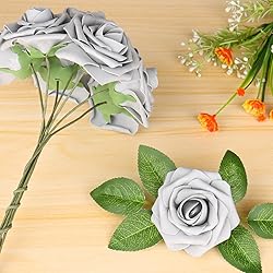 Artificial Flowers 25pcs Real Looking Grey Foam