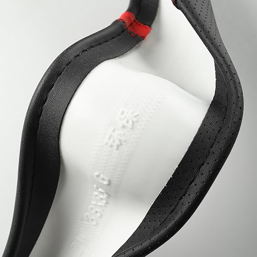 Car Steering Wheel Cover Breathable And Non Slip Microfiber Leather Steering Wheel Cover Universal 38cm 15 Inch Orange And Black Black Orange - Foto 4