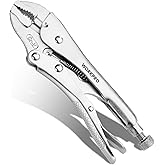 WORKPRO Locking Pliers, 7-inch Curved Jaw Vice Grips Pliers, Chromium-Vanadium Steel Locking Pliers with Wire Cutter, Locking
