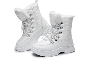 Rominz Womens Winter Snow Boots with Zipper Warm Fur Lined Mid Calf Ankle Booties for Women Comfortable Outdoor Anti Slip Boots