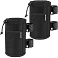 2 Pack UTV Cup Holder for 8-32oz Bottles, Roll Bar Water Bottle Holder for UTV Wheelchair Walker Bike e-Bike Golf Cart Scooter and Boat, Drink Holder with Net Pockets and Hook and Loop Straps