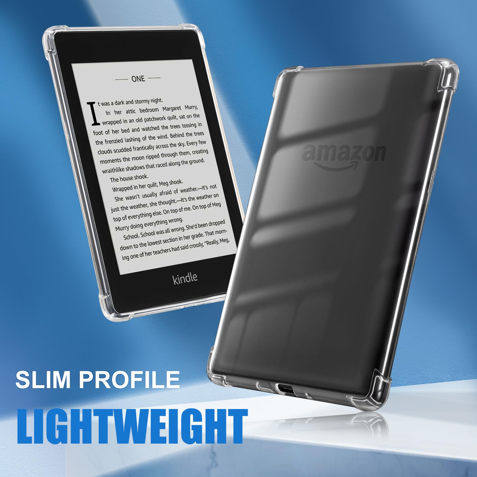 CoBak Clear Case for Kindle Paperwhite 10th Generation 6'' and Signature Edition 2018 Released,Shockproof Ligthwheight Slim Soft TPU Back Cover-Clear