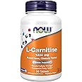 NOW Foods Supplements, L-Carnitine 1,000 mg, Purest Form, Amino Acid, Fitness Support*, 50 Tablets