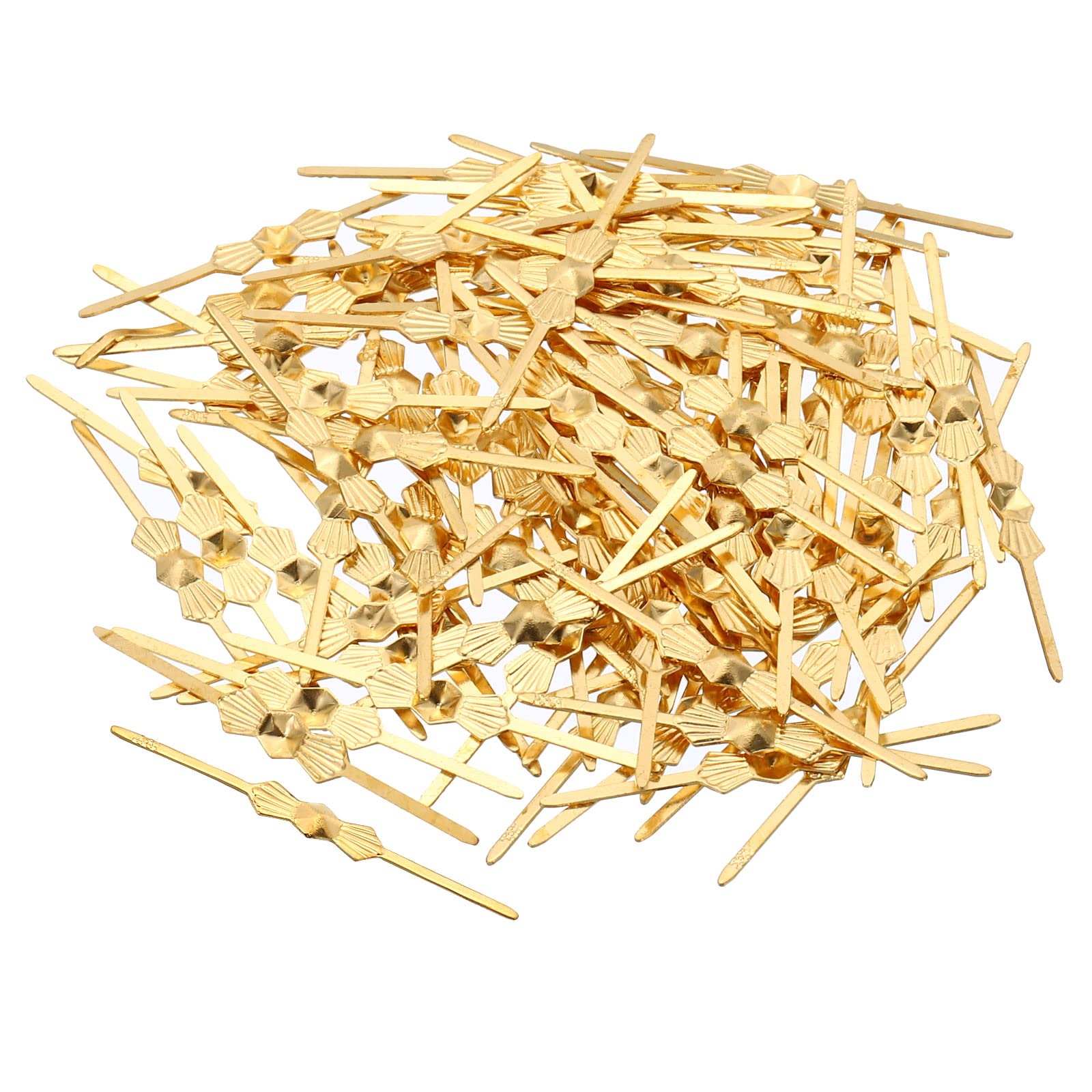 PATIKIL Chandelier Connector Clip, 100 Pack 40mm/1.6" Length Chandelier Bowtie Pin Replacement for Fastening Crystals Lamp Ceiling Light Parts, Golden
