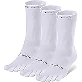 YABAIKE Toe Socks Liner Crew Socks for Men Women Cool-max Running Socks 3 Pairs Five Finger Socks