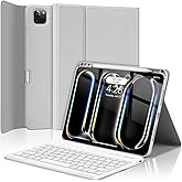 TQQ for iPad Pro 11-inch Case with Keyboard (M5 2025 / M4 2024), iPad Pro 11" (5th Generation) Keyboard Case - Magnetic Wireless Detachable Keyboard Cover with Pencil Holder (Gray)