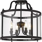 Golden Lighting Payton 4-Light Semi-Flush Mount in Matte Black