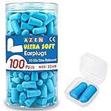 AZEN 100 Pairs Ear Plugs Bulk, NRR 32dB Soft Foam