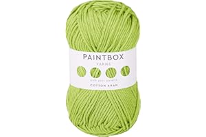 Paintbox Yarns 100% Cotton Aran Yarn 1.76oz (50g), 93 Yards (85m) - Lime Green Worsted Wool for Crochet, Knitting - Soft, Lightweight for Sweaters, Clothes