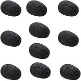 12 PCS Headset Microphone Windscreen Foam Cover and High-density Lapel Mic Covers Pop Filter Replacement Windshield for Headset Microphone