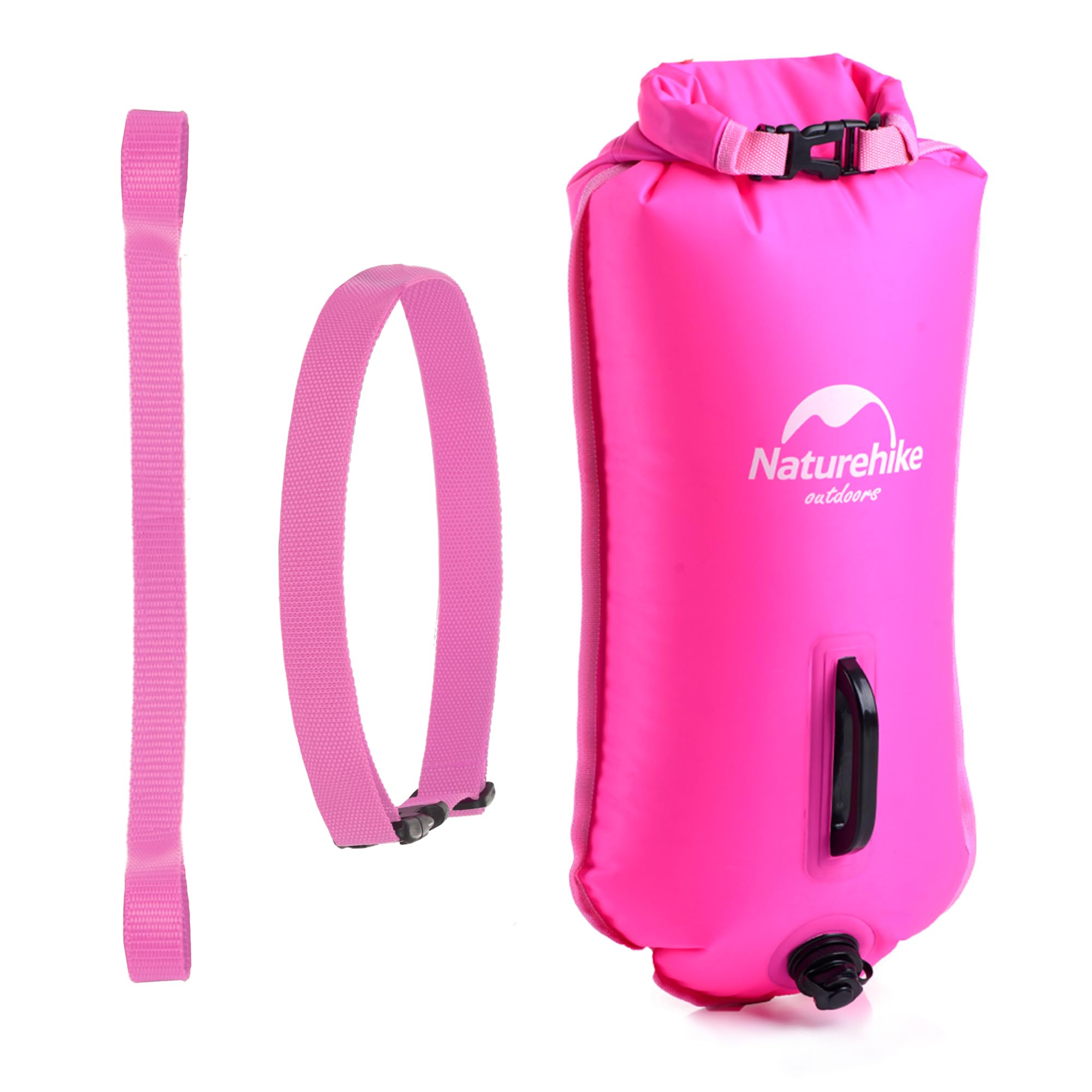 Naturehike Inflatable Swim Buoy, 18L Waterproof Swimming Bag with Two Air Bags, Suitable for Open Water and Triathlon, 18KG Buoyancy, Ensuring Safety When Snorkeling, Rafting, Swimming