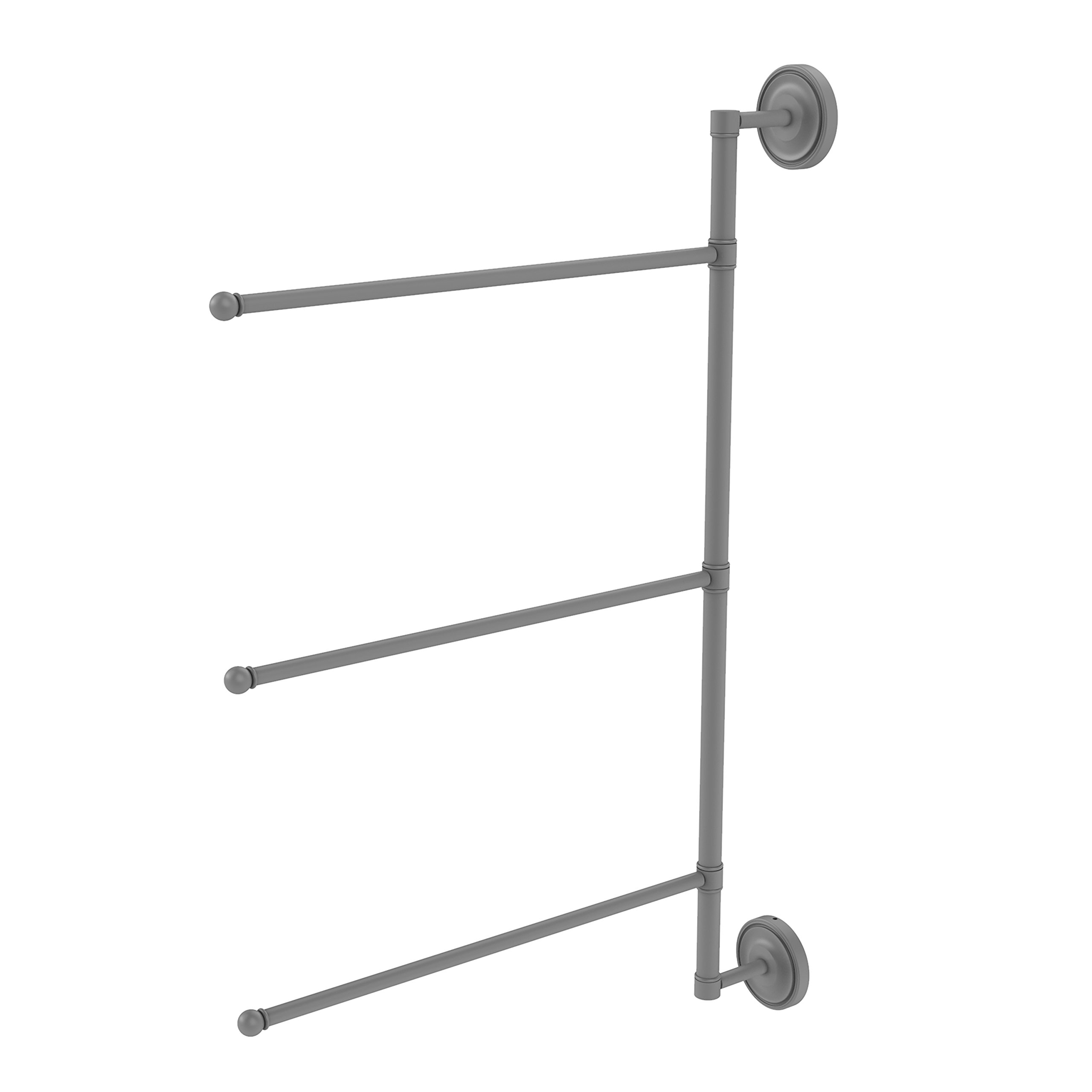 Photo 1 of ***FACTORY SEALED***Allied Brass PR-27/3/16/28 Prestige Regal Collection 3 Swing Arm 28 Inch Vertical Towel Bar, Matte Gray