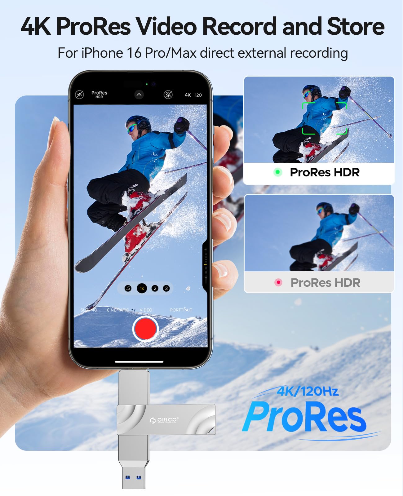 ORICO 1TB Externe SSD, SSD Externe Festplatte mit bis zu 1050 MB/s, USB C External Solid State Drive for iPhone 16/Android Telefon/PS4/Tablet/Mac/Windows OG201 5