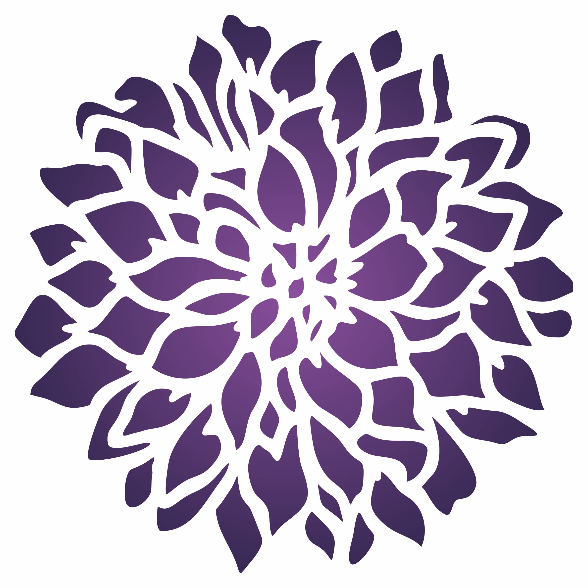 China Aster Stencil, 25.4 x 25.4 cm (M) - Annual Aster Showey Floral Flower Stencils for Painting Template