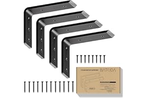 BATODA 8" Countertop Support Brackets (4 Pcs) for Granite - Heavy Duty L Shelf Bracket - Wall Mounted for DIY Open Shelving - Blind Shelf Support (8 Inch Pack 4)
