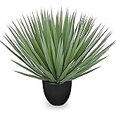 Briful Artificial Agave Plant – 18.1" Tall Faux Agave Plants in Black Pot, Realistic Fake Tropical Plants for Indoor and Outdoor Decor, Artificial Plants for Home, Office, Patio, Garden Decoration