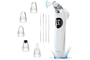 GUPAY Blackhead Remover Pore Vacuum Facial Pore Cleaner Electric Whitehead Extractor 5 Suction Levels Rechargeable Black Head