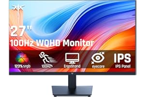 KTC 27 Inch QHD Computer Monitor, 2K 100Hz IPS Gaming Monitor, 1440P Frameless Eye Care PC Office Monitor with HDMI/DP, FreeS