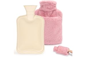 Hot Water Bottle with Hand Pocket Cover, Hand Feet Warmer, 2 Liter Winter Hot Water Bag for Hot Compress Menstrual Cramps Sho